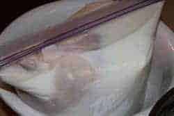 ducks in zip top bags with buttermilk brine
