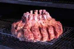 Pork crown roast on the grate