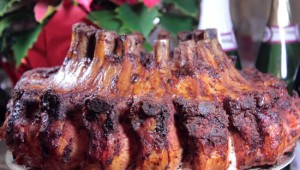 Smoked pork crown roast