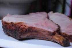 Serving the smoked pork crown roast