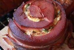 smoked cream cheese and jalapeno stuffed boloney roll up