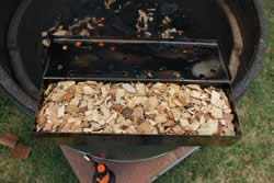Filling the box with wood chips