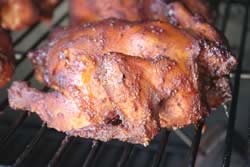 Cornish hens finished smoking