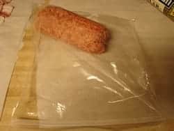 Sausage into Ziploc Bag
