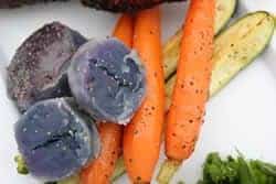 Carrots, squash and purple potatoes