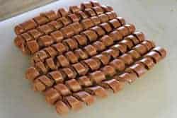 All of the hotdogs spiral cut