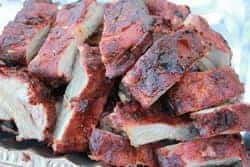 Pile of sticky smoked ribs