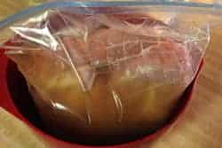Meat in Ziploc bag Covered with Brine