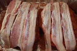 3-4 strips of bacon on each roast