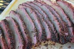 Smoked brisket all sliced up