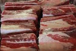 Beef short ribs in pan