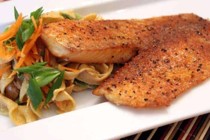 Smoked Tilapia with Tahini Noodles