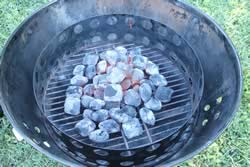 Charcoal into smoker