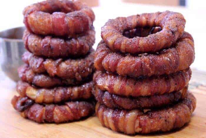 Smoked Bacon Wrapped Onion Rings