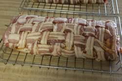 Bacon weave around pork loin