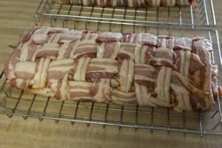 Bacon weave around pork loin