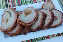 Pork loins sliced