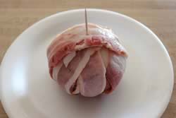 Bacon held in place with toothpick