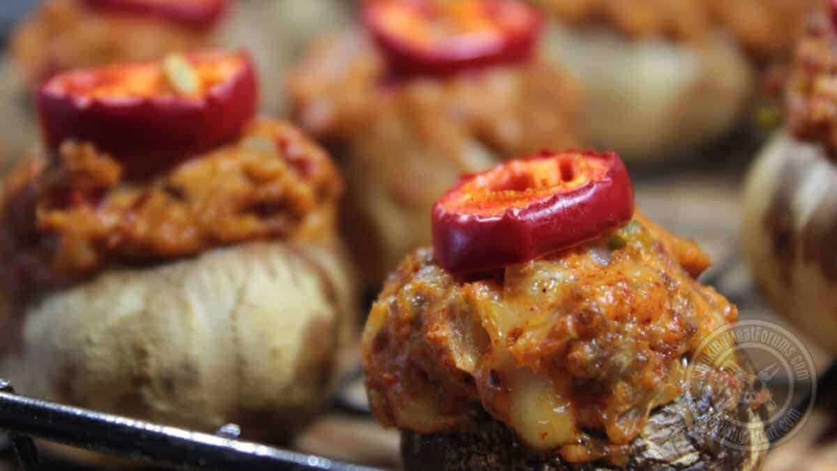 Smoked Pulled Pork Stuffed Mushrooms - Learn to Smoke Meat with Jeff