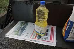 Oil + newspaper