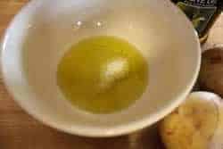 Olive oil and salt for smoking potatoes