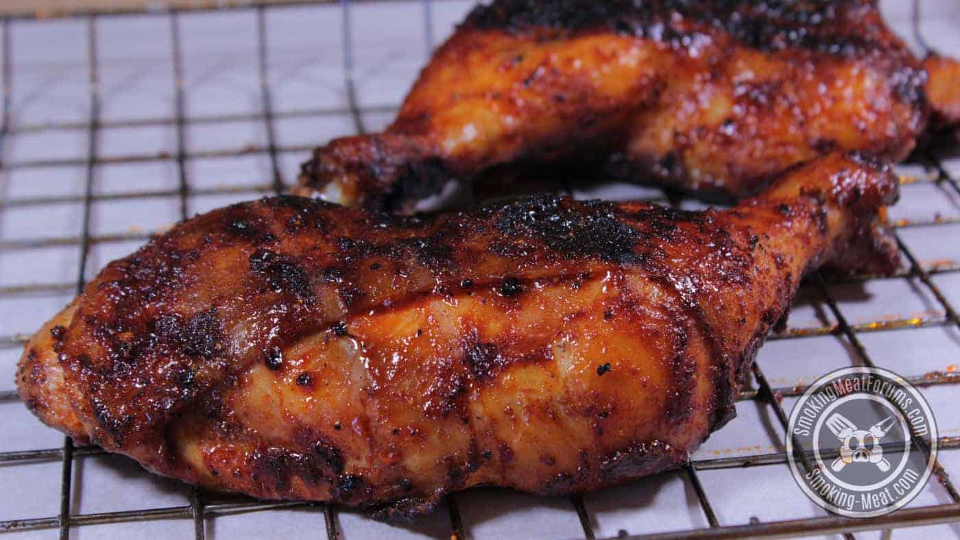 Smoked and Grilled Chicken Quarters