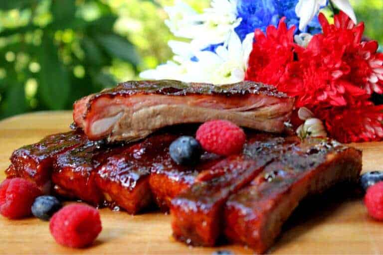 Jazzed Up Raspberry Glazed Pork Ribs