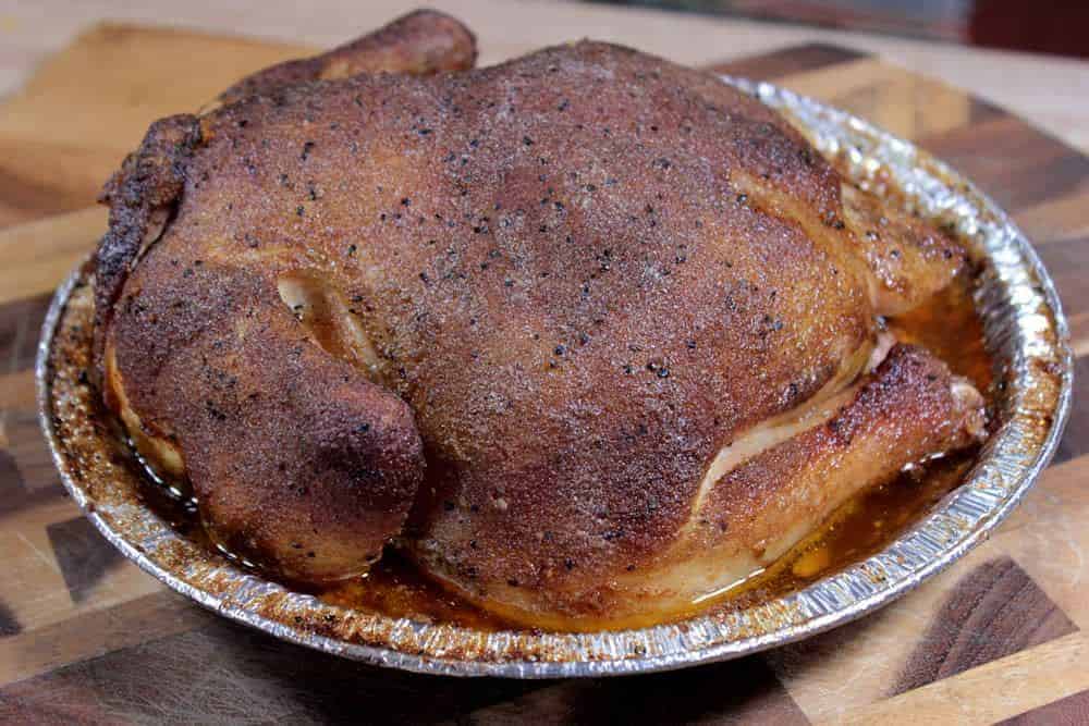 Apple Smoked Chicken in a Pie Pan