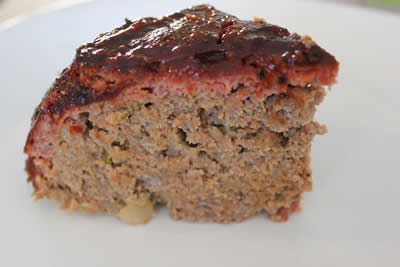 Meatloaf sliced into a wedge of happiness