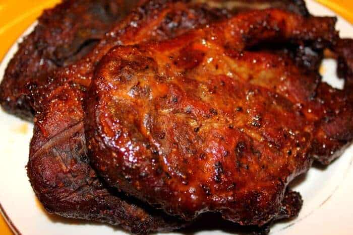 Pecan/Cherry Smoked Pork Steaks