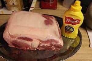 Pork butt out of package