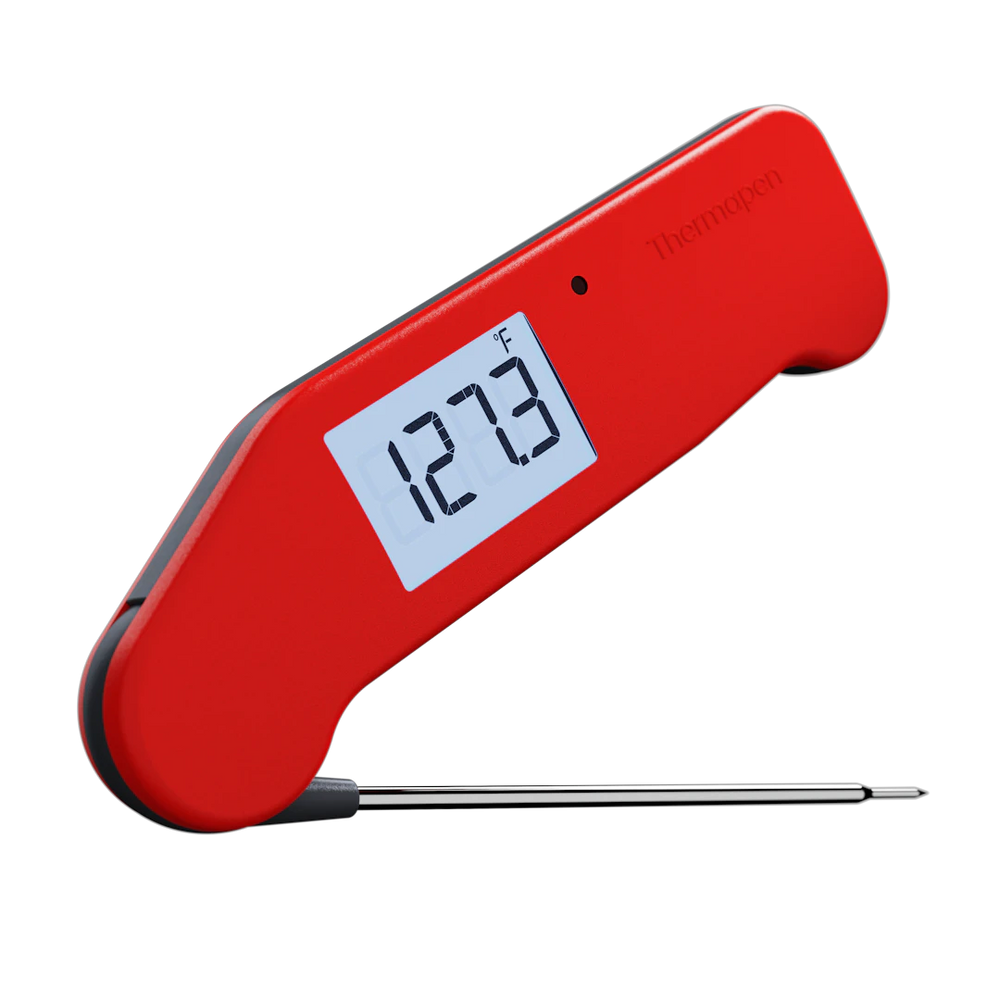 My Favorite Smoking and Cooking Tools 12 Red ThermoWorks Thermapen NANO with its folding probe open
