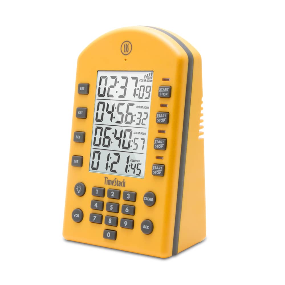 My Favorite Smoking and Cooking Tools 8 Yellow ThermoWorks TimeStack with four large timer displays and numeric keypad