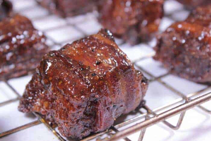 bacon wrapped burnt ends