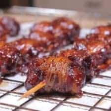 bacon wrapped chicken skewers2 575x384 1