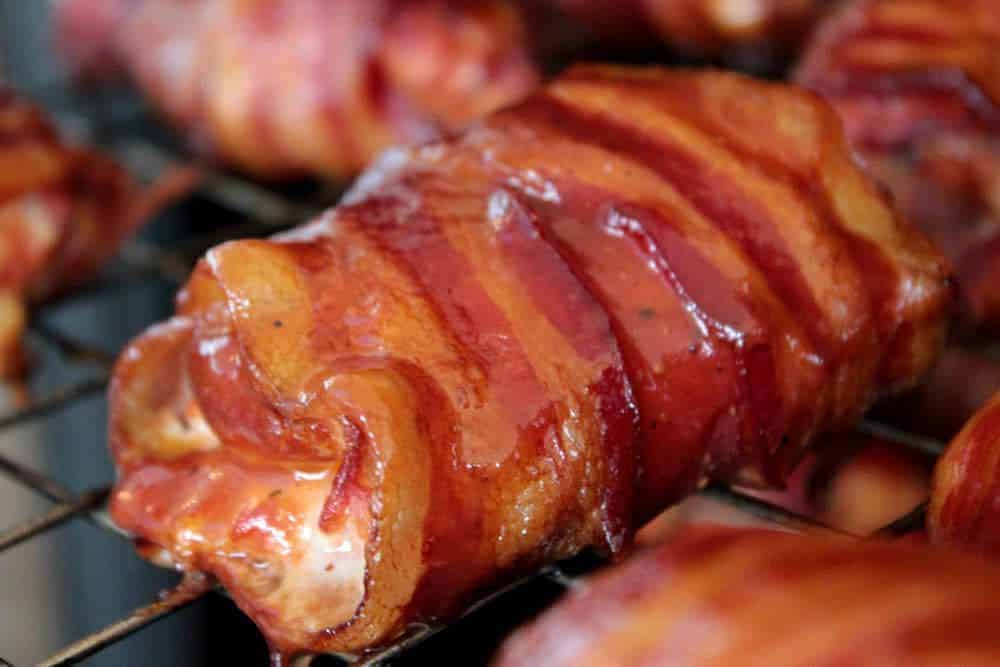 bacon wrapped chicken thighs
