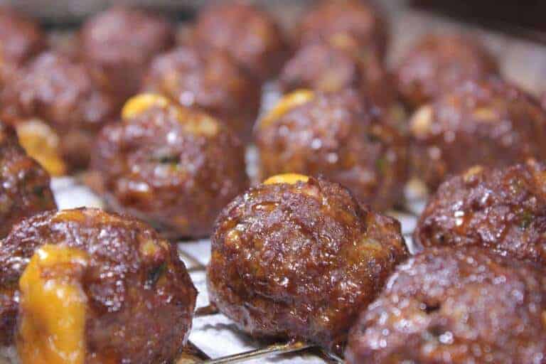 cheesy smoked meatballs