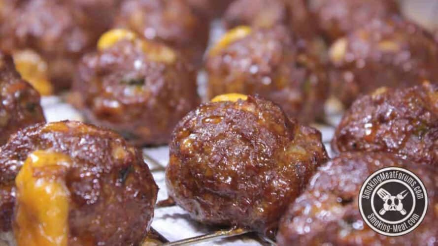 Cheesy Smoked Meatballs