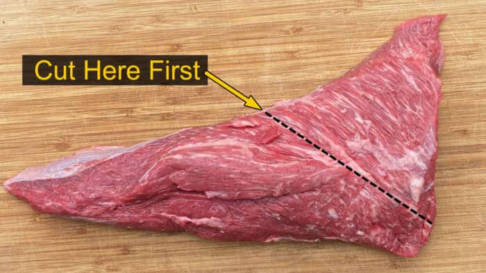 how to slice tri tip cutline