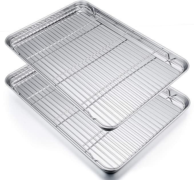 only fire Stainless Steel Baking Sheet with Rack Roasting Pans for Smokers  and Pellet Grills Great Kitchen Baking Accessories