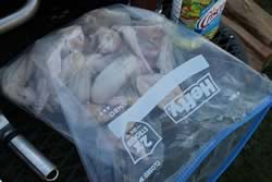 Put chicken wings into ziploc bag