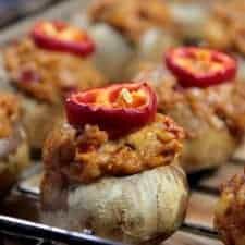 smoked stuffed mushrooms